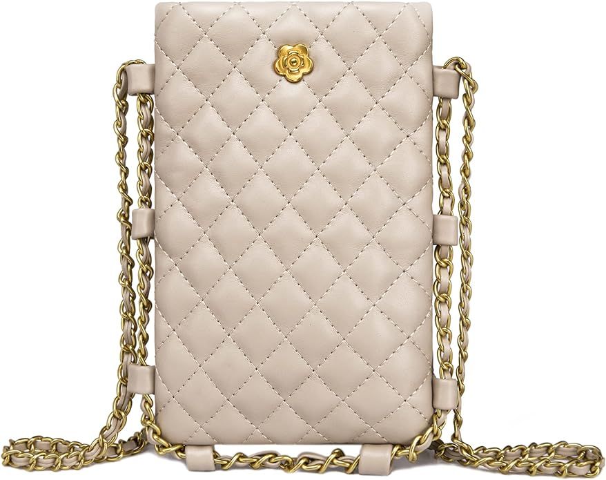 Montana West Small Quilted Cell Phone Purse for Women Soft Chain Crossbody Cellphone Wallet Bag | Amazon (US)