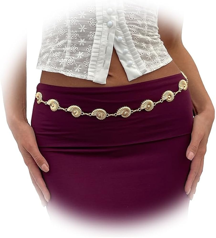Shell Waist Chain Gold Toned Chain Belt Sexy Bikini Body Chain Summer Beach Belly Jewelry Metal C... | Amazon (US)