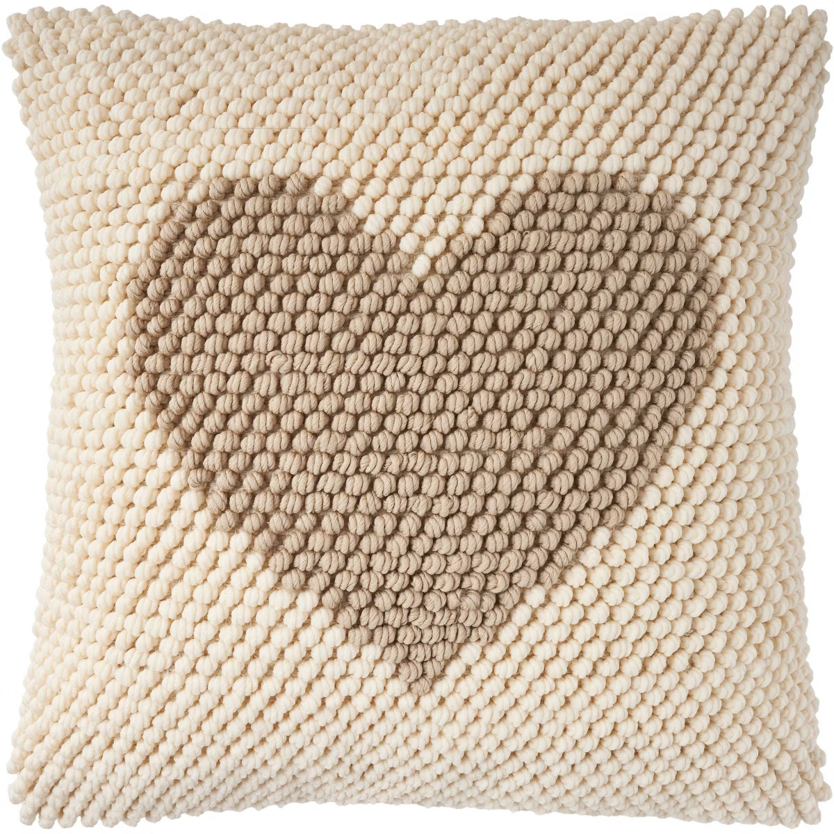 Mina Victory Loop Heart 18" x 18" Beige Indoor Throw Pillow | Target