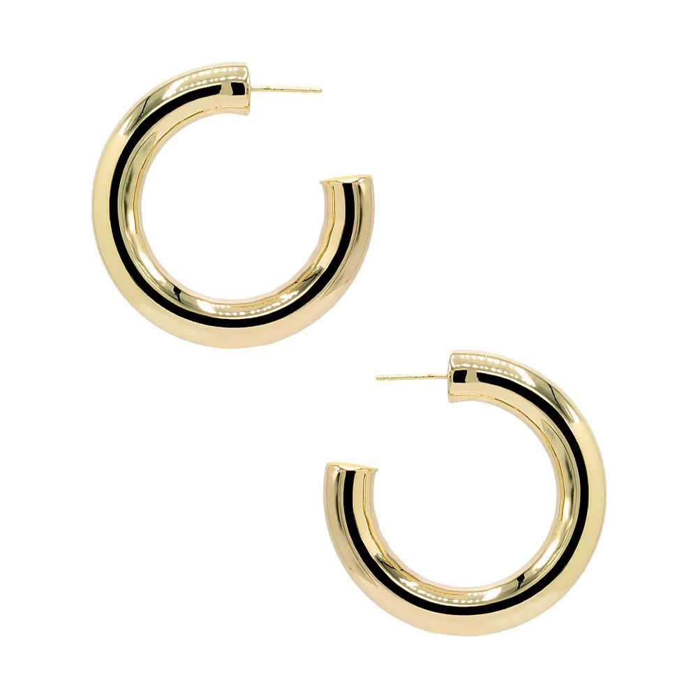 Solid Super Wide Hollow Hoop Earring | Adina Eden