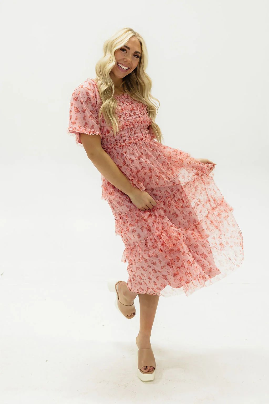 Marlene Dress-Pink Multi | Love Olive Co