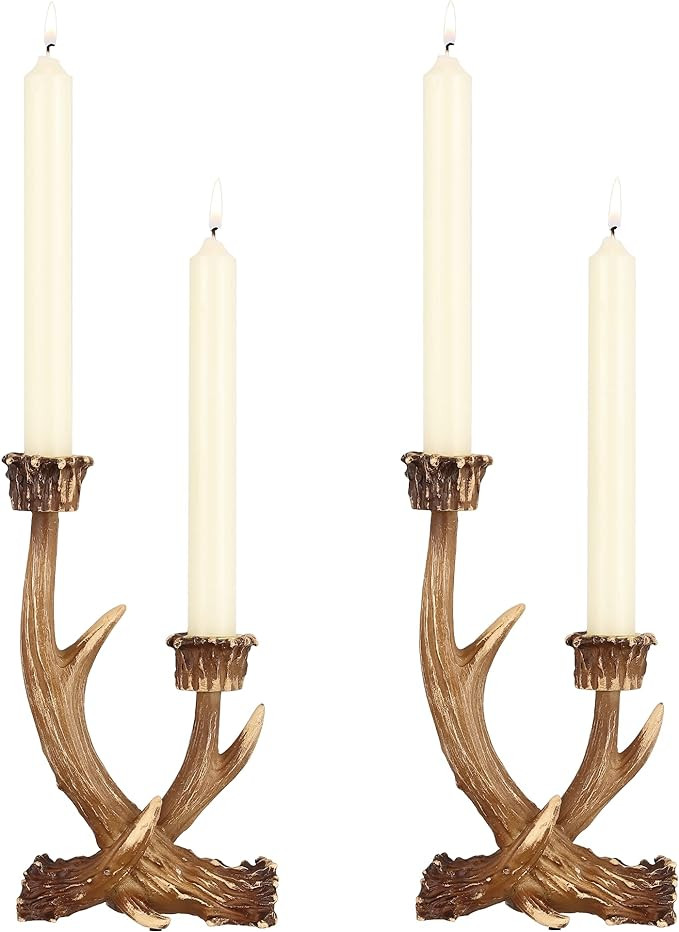 Deer Antler Candle Holders, Rustic Candlestick Holders Farmhouse Decor Style for Wedding Centerpi... | Amazon (US)
