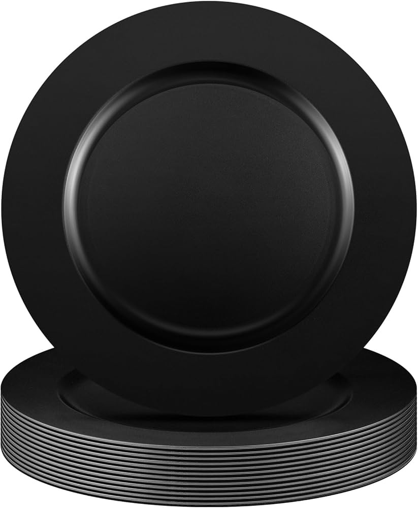 Tanlade 13 Inch Charger Plates Bulk Round Wedding Chargers Plastic Plate Chargers Dinner Charger ... | Amazon (US)