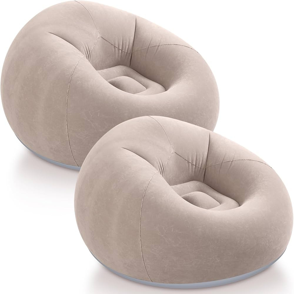 Inflatable Bean Bag Chairs Blow up Chairs Camping Chairs Inflatable Lazy Sofa Folding Portable In... | Amazon (US)