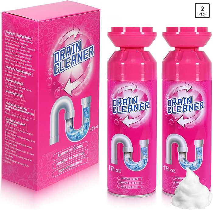 Foaming Drain Cleaner, Sink Cleaner and Deodorizer, Drain Clog Remover for Kitchen Sinks, Tubs, S... | Amazon (US)