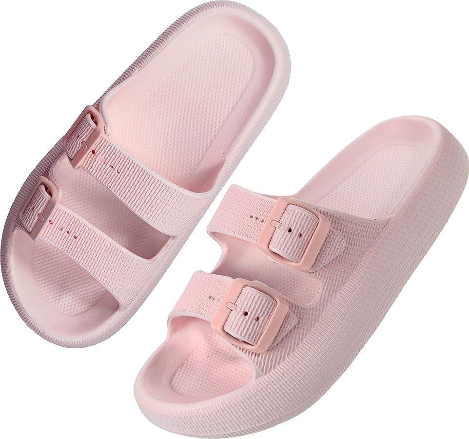 BenSorts Pillow Sandals for Women Men Thick Sole Adjustable Buckles EVA | Amazon (US)