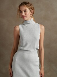 Lurex Mock-Neck Sweater Tank | Banana Republic Factory