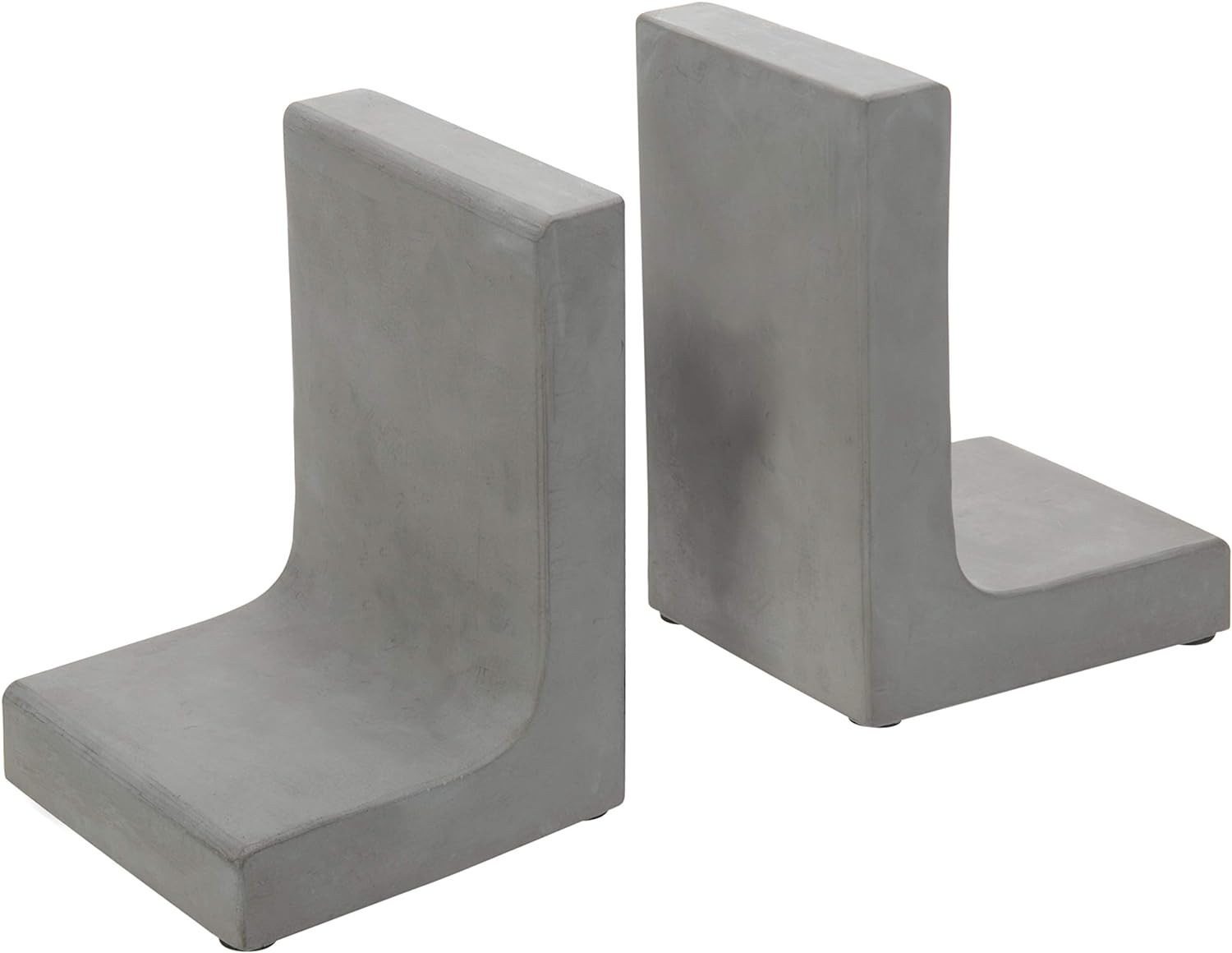 MyGift Solid Cement Bookends for Shelf in Gray Finish L-Shaped Decorative Heavy Duty Non-Skid Boo... | Amazon (US)