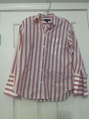 J. Crew Garçon Classic Shirt in Stripe Cotton Poplin Pink and White Size 4 | eBay US
