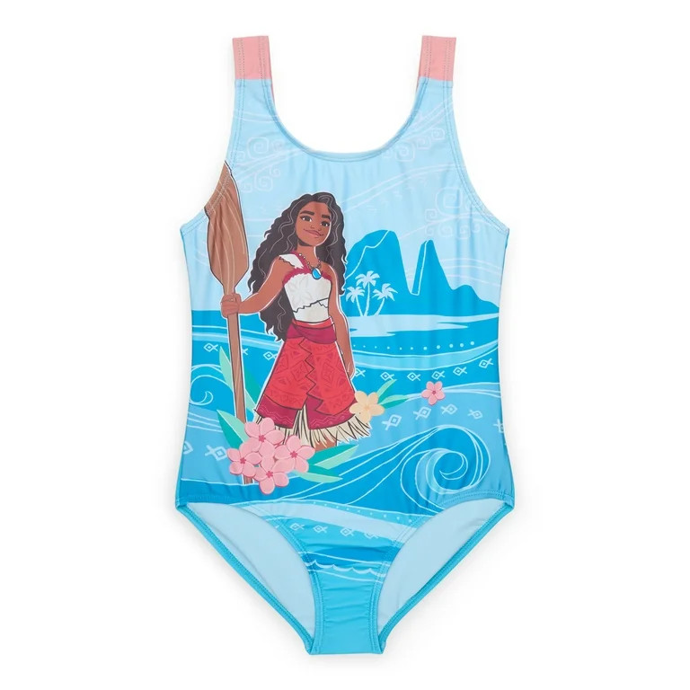 Disney Moana Girls One-Piece Swimsuit with UPF 50+, Sizes 4-12 | Walmart (US)