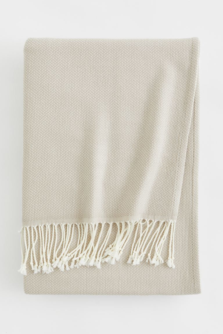 Jacquard-weave Throw - Taupe - Home All | H&M US | H&M (US + CA)