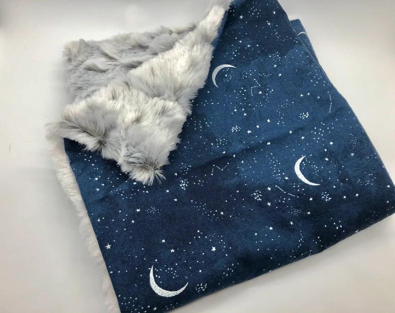 Moon and Stars Baby Blanket, Outer Space Nursery Theme, Moon, Stars, Constellations, Gender Neutr... | Etsy (US)