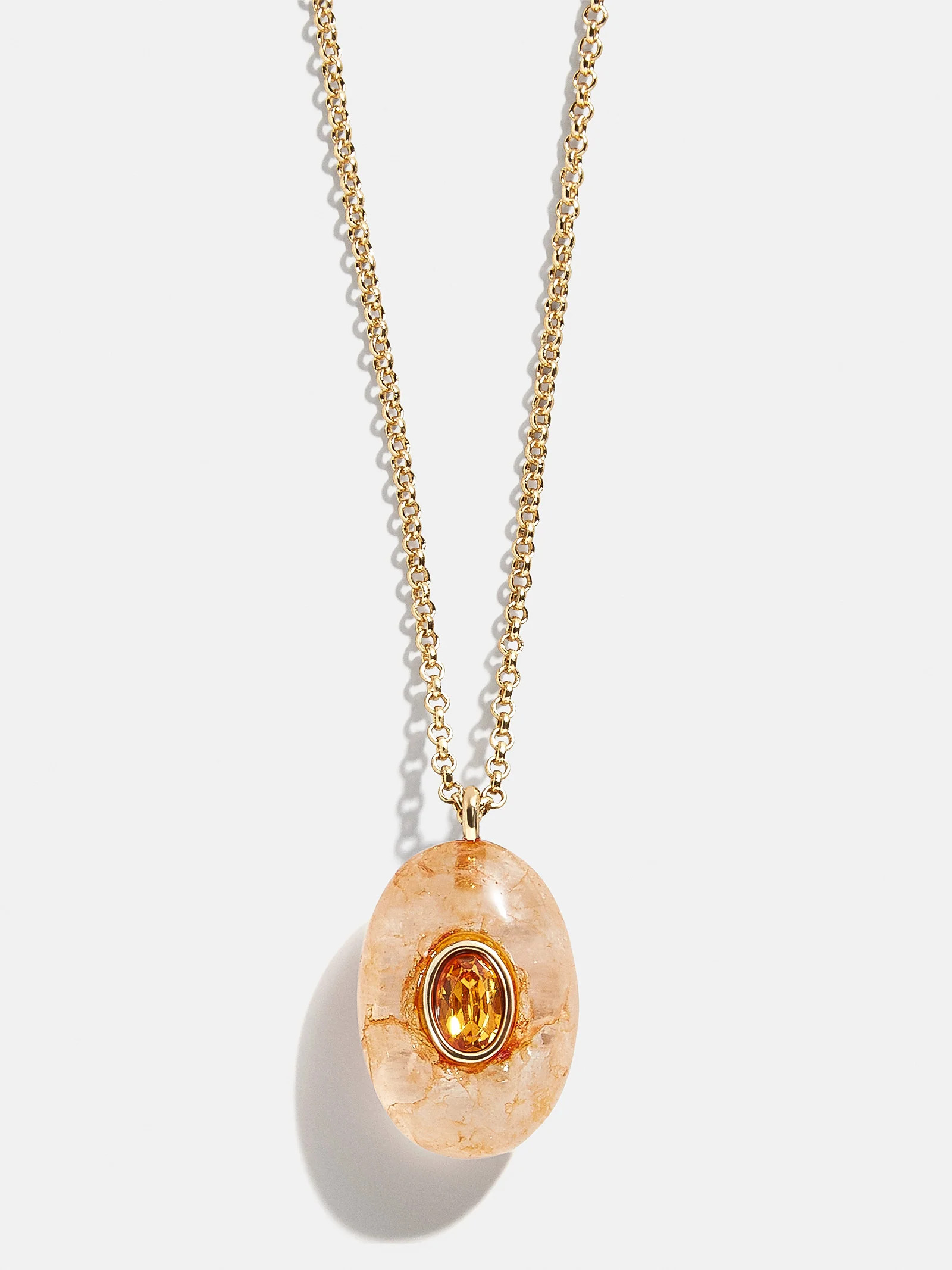 Aura Semi-Precious Pendant Necklace - Orange | BaubleBar