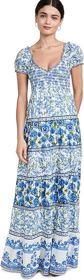 Alice + Olivia Women's Rosalyn Puff Sleeve Empire Maxi Dress | Amazon (US)