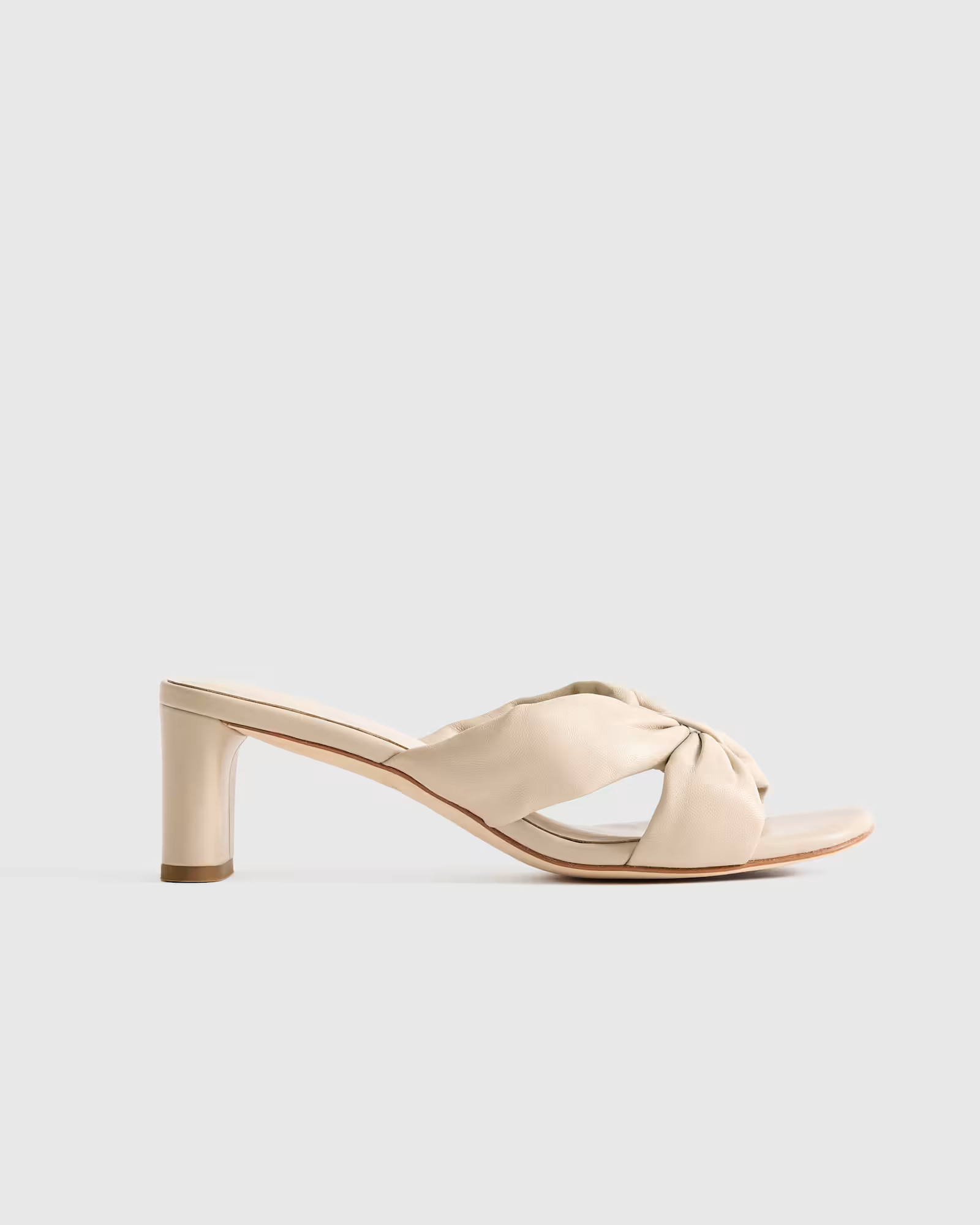 Italian Leather Twist Mid Heel Mule | Quince