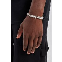 Cross Iced Cuban Bracelet - 8mm | Debenhams UK