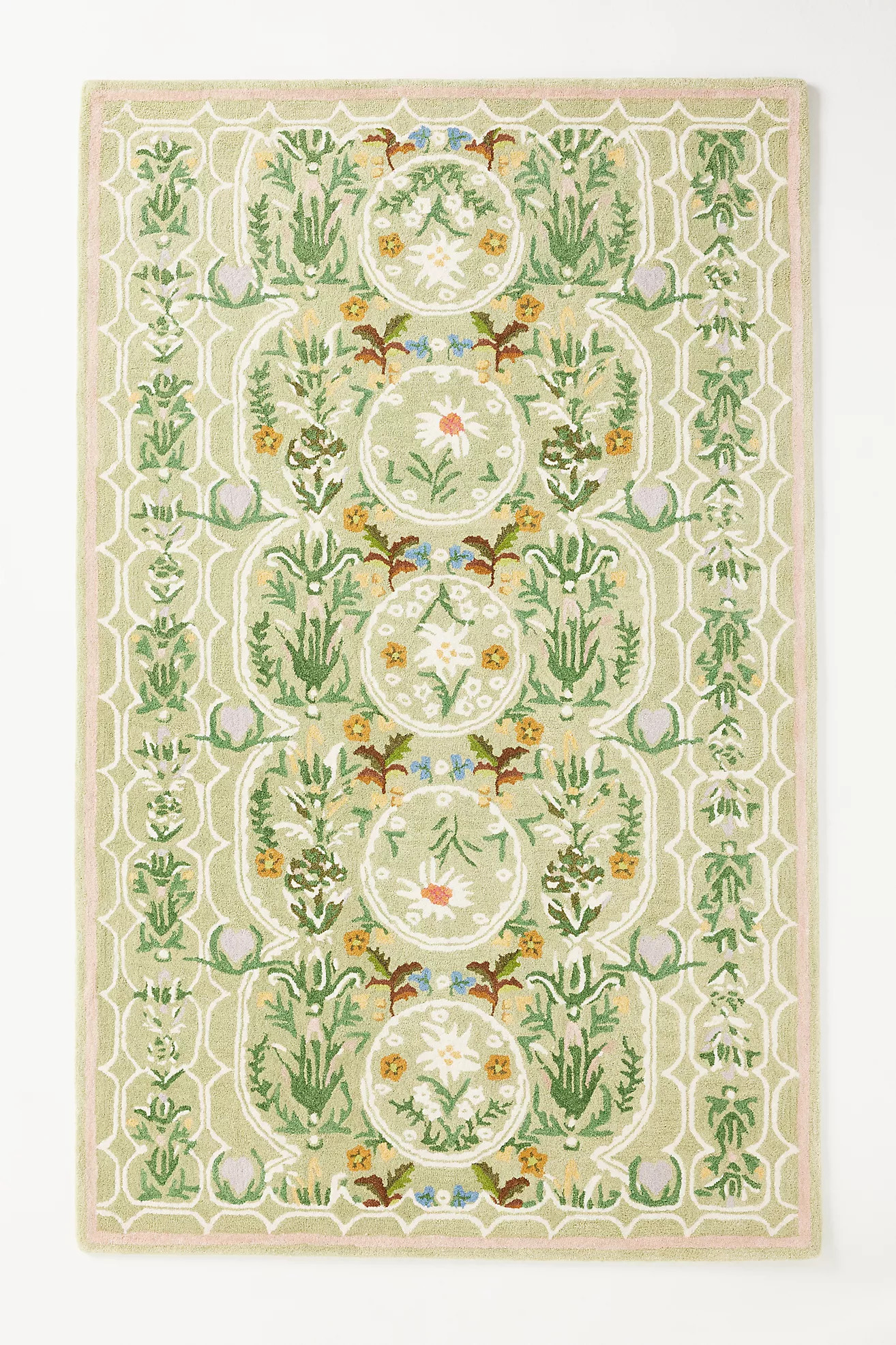 MINDTHEGAP Edelweiss Wool Hand-Tufted Floral Printed Rug | Anthropologie (US)