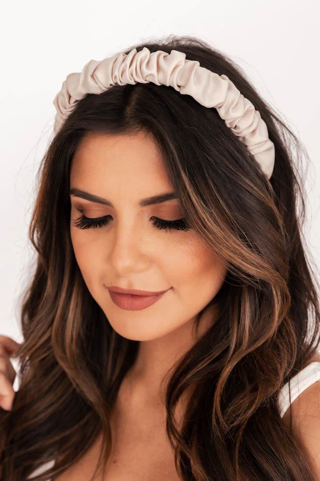 Seek The Weekend Scrunched Ivory Headband | The Pink Lily Boutique