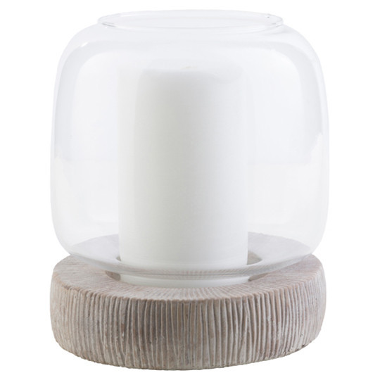 Paula Modern Classic Glass Dome Ceramic Candleholder - Small | Kathy Kuo Home