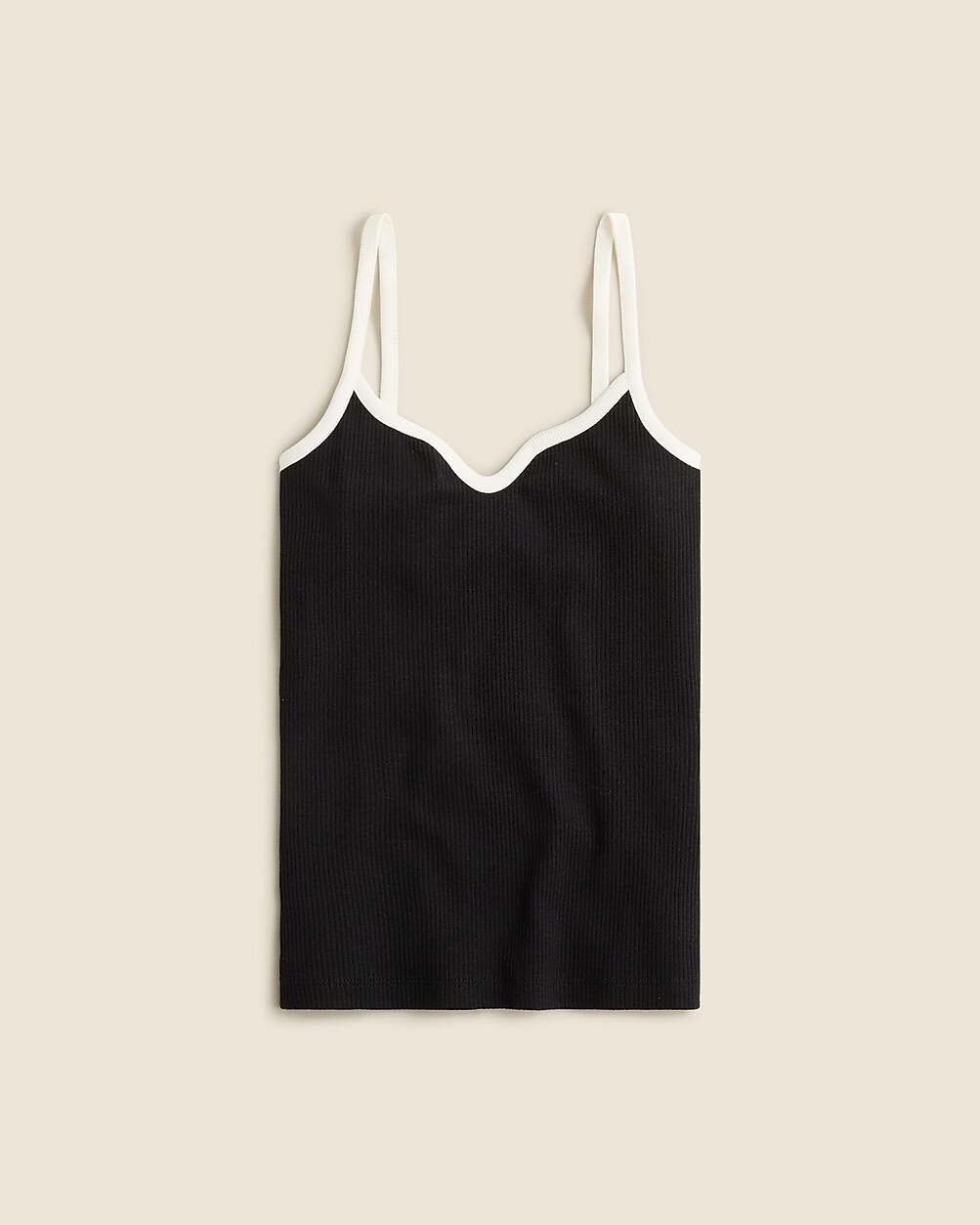 Vintage rib sweetheart tank top with contrast trim | J. Crew US