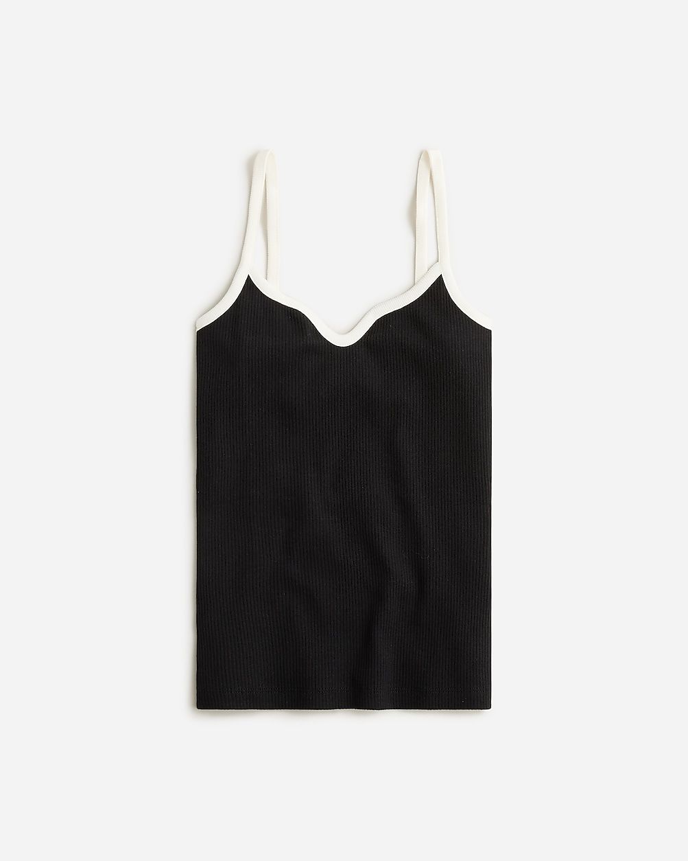 Vintage rib sweetheart tank top with contrast trim | J. Crew US