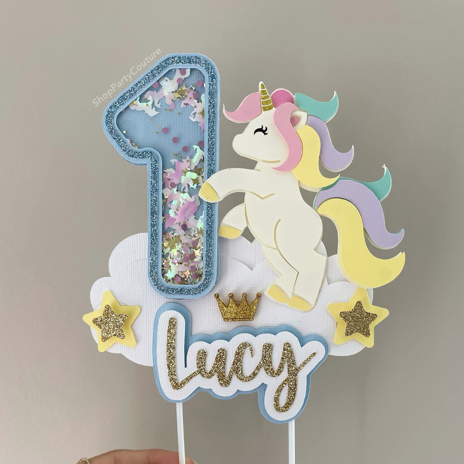 Custom Unicorn Cake Topper Shaker  3D Cake Decoration Girl - Etsy | Etsy (US)