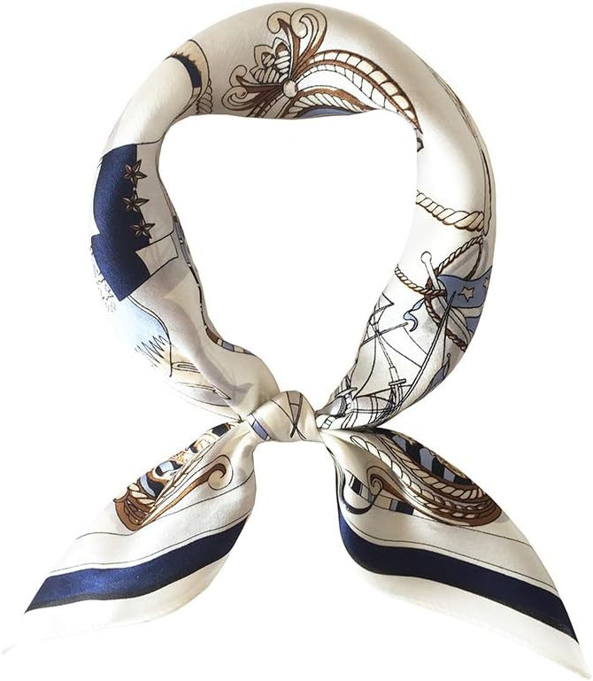 100% Mulberry Silk Scarfs for Women-Lightweight Square Satin Head Scarf-Small Silk Hair Scarf for... | Amazon (US)