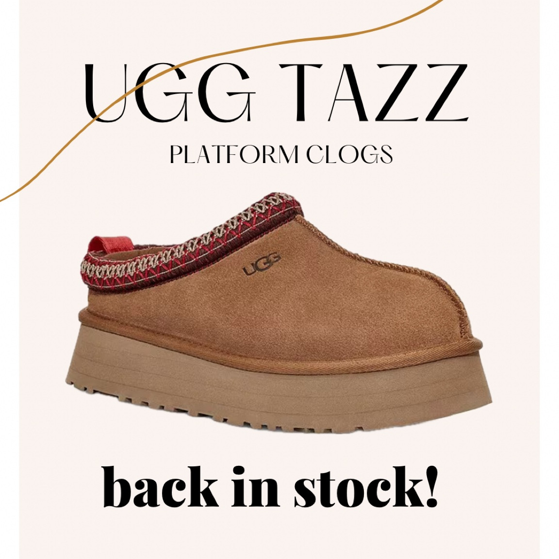 Back in stock! Hurry before it sold out again. 
Ugg Tazz
Ugg Platform 
Ugg slippers

#LTKMostLoved #LTKSeasonal #LTKshoecrush