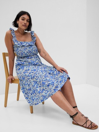 Ruffle Neck Midi Dress | Gap (US)