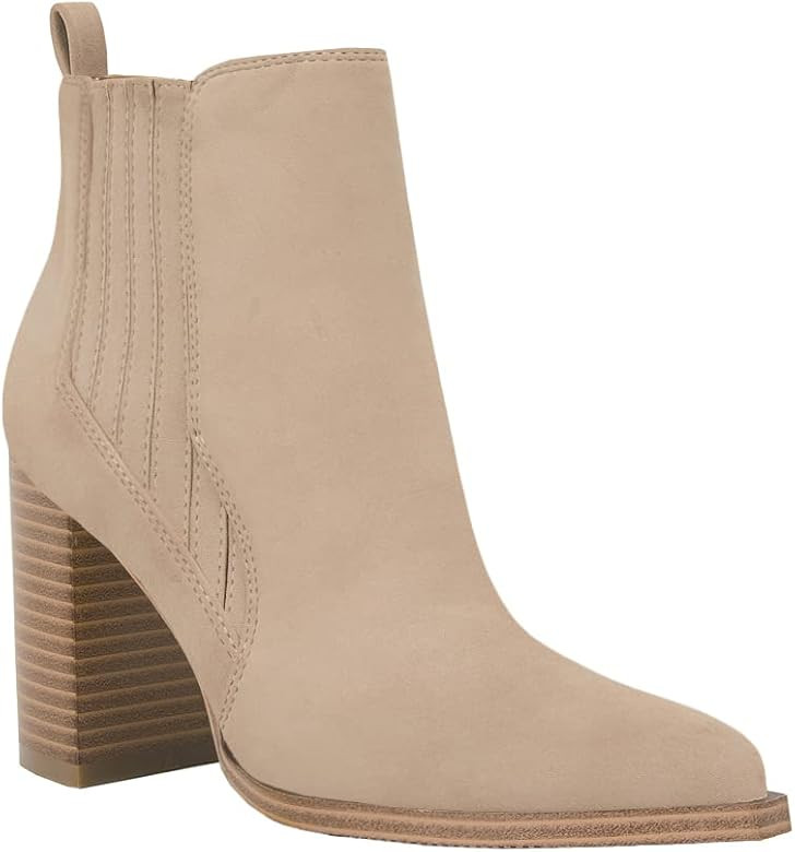 Juliet Holy Womens Pointed Toe Chunky Block Heel Boots Slip-on Mid Heels Casual Ladies Office Dress  | Amazon (US)