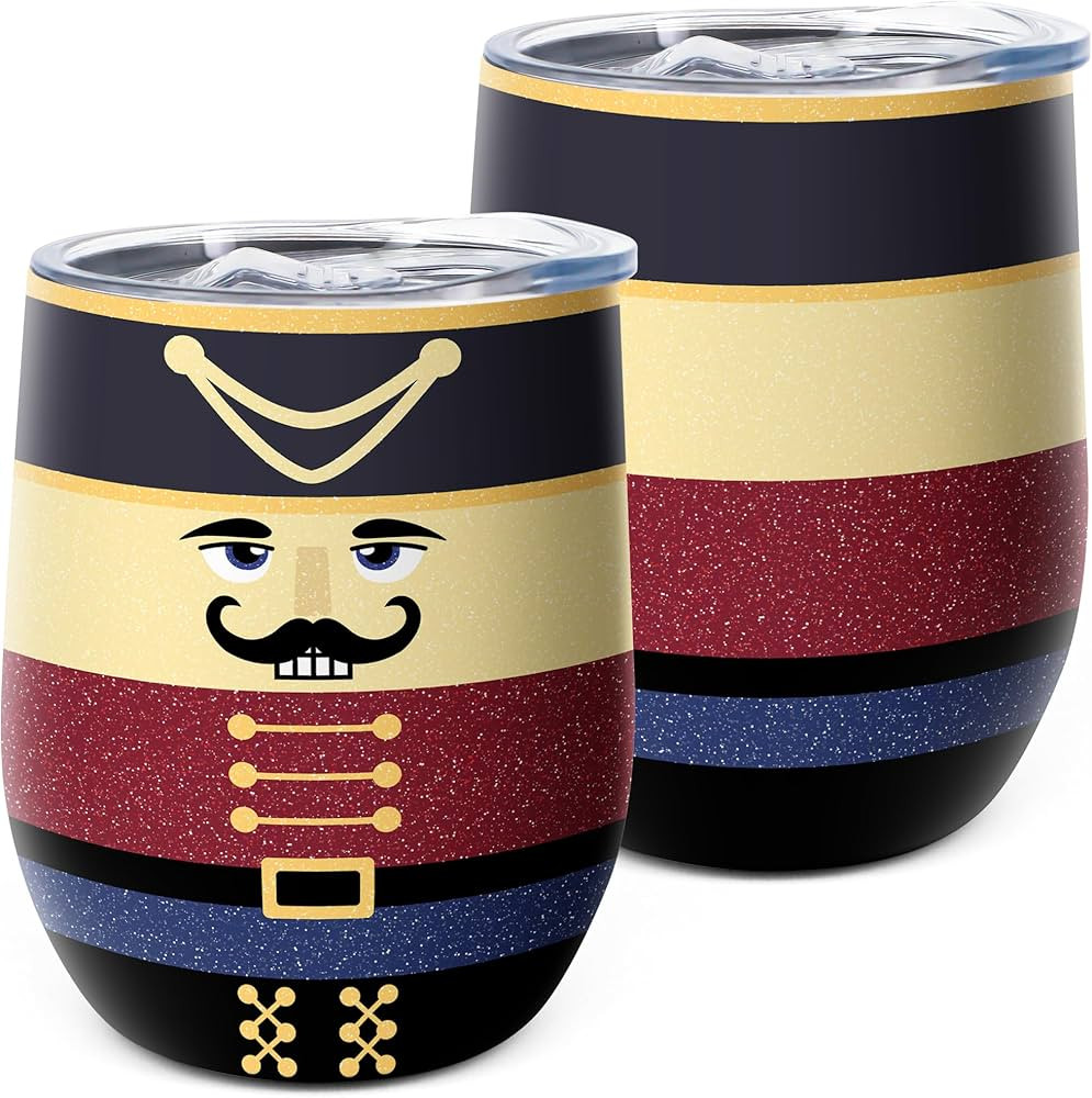 KAIRA Funny Nutcracker Gifts for Family Girls Boys - Christmas Tumbler 12 OZ Insulated Wine Tumbl... | Amazon (US)