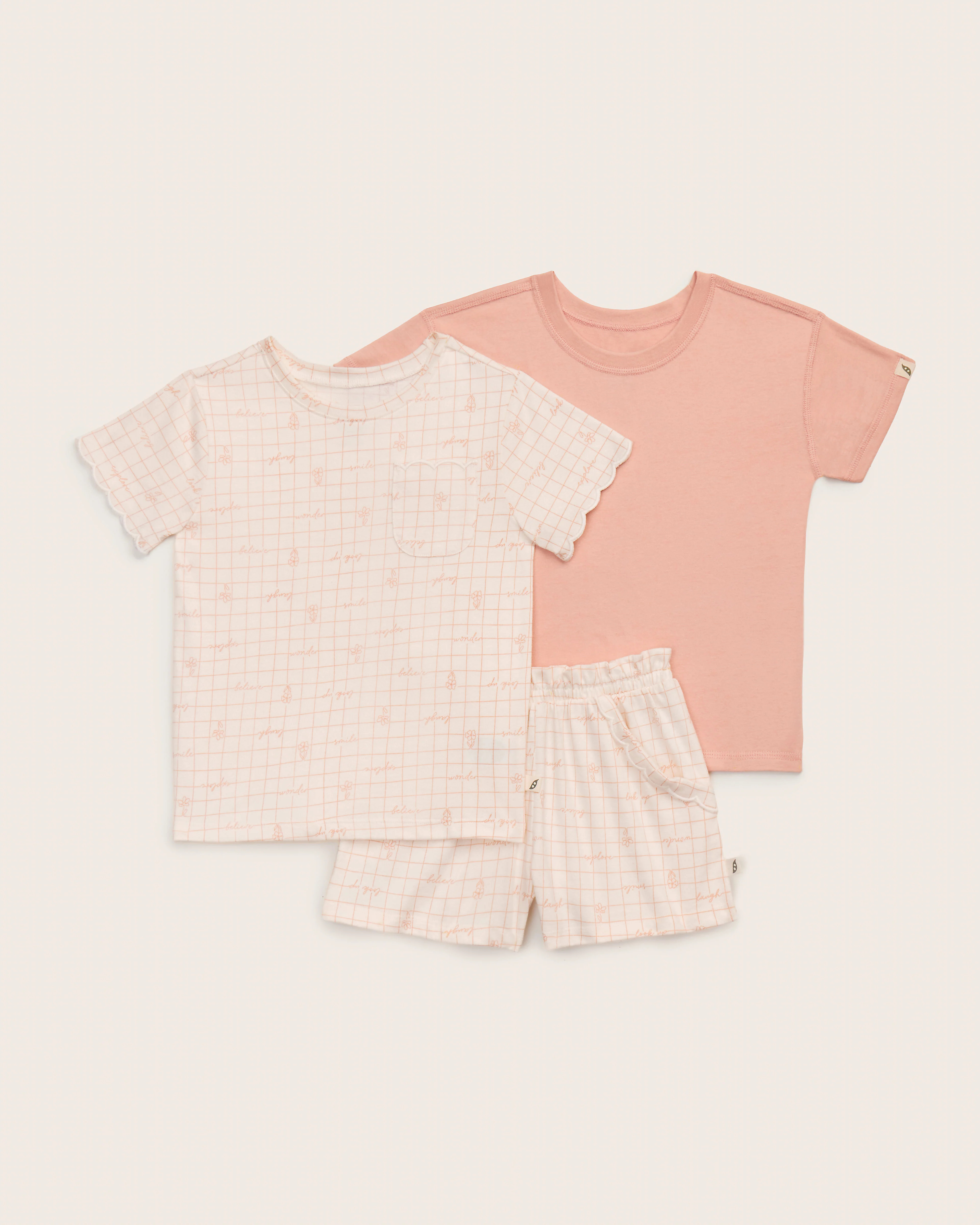 3-Piece Organic Cotton Scalloped Pocket Set | easy-peasy