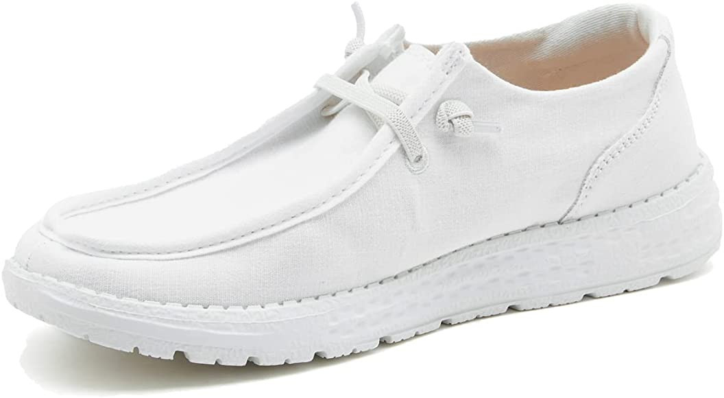 Colgo Women's Slip-on Loafers, Casual Lace-up Walking Boat Shoes, Lightweight Canvas Women Shoes | Amazon (US)