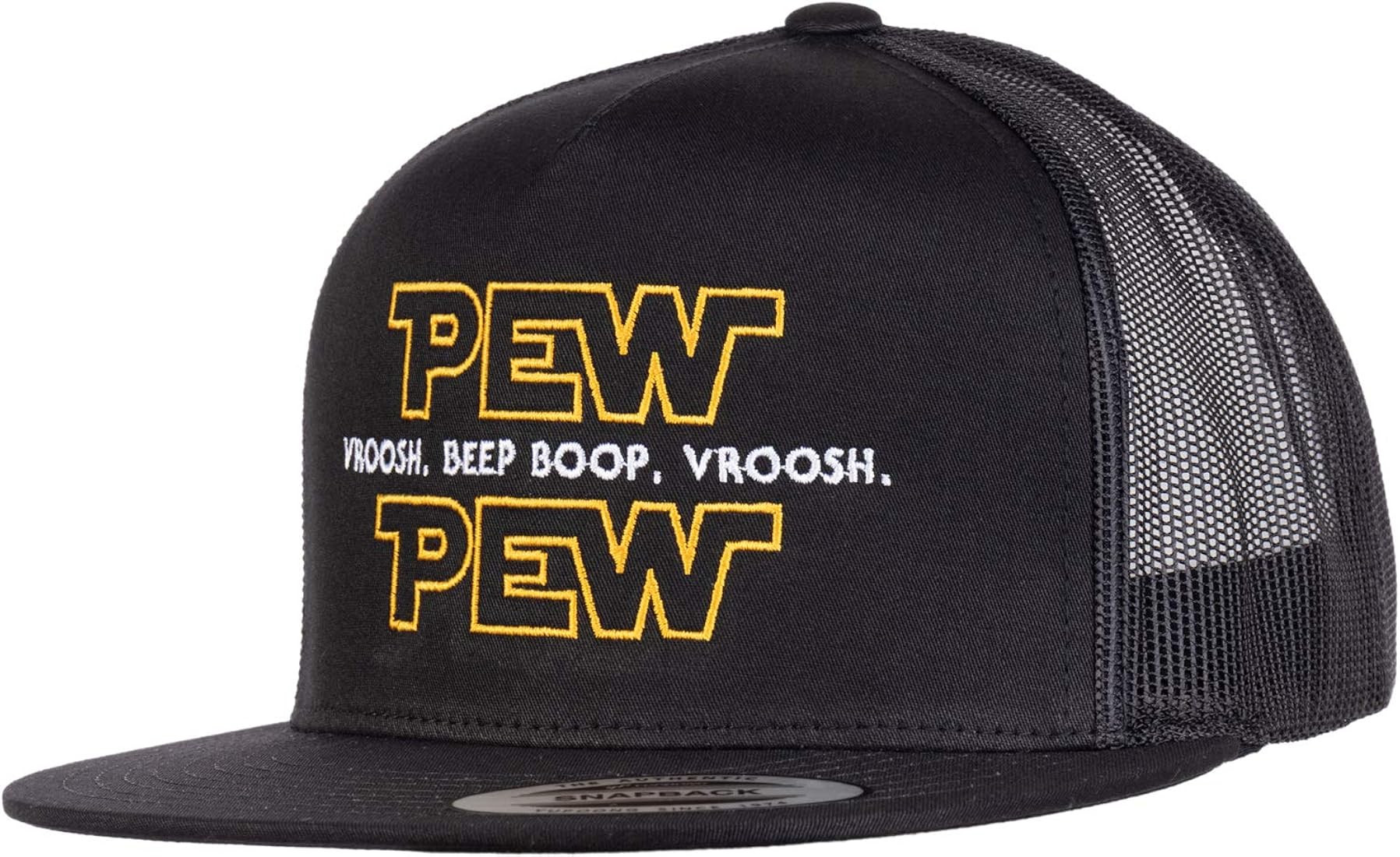 Pew Pew Wars | Funny Sci-fi Space Star Noises Science Geeky Cap, Nerdy Dad Hat-(Trucker) Black | Amazon (US)