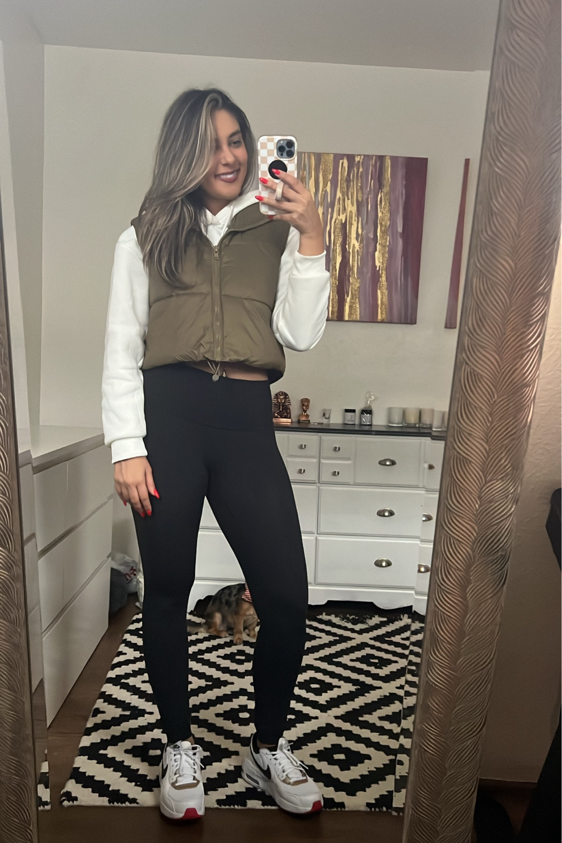Casual outfit 
Puffer vest- size small
Lululemon Leggings- size 6
Nike Airmax- size 8

Casual outfit, winter outfit, rainy day outfit, running errands outfit, puffer vest, Nikes, Airmax, leggings 

#LTKshoecrush #LTKfindsunder100 #LTKsalealert