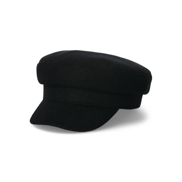Time and Tru Women's Felt Cabbie Hat, Black | Walmart (US)
