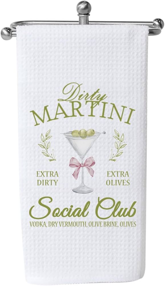 WCGXKO Hostess Bar Towel Novelty Kitchen Towel Alcohol Gift Housewarming Gift (Martini Towel 1) | Amazon (US)