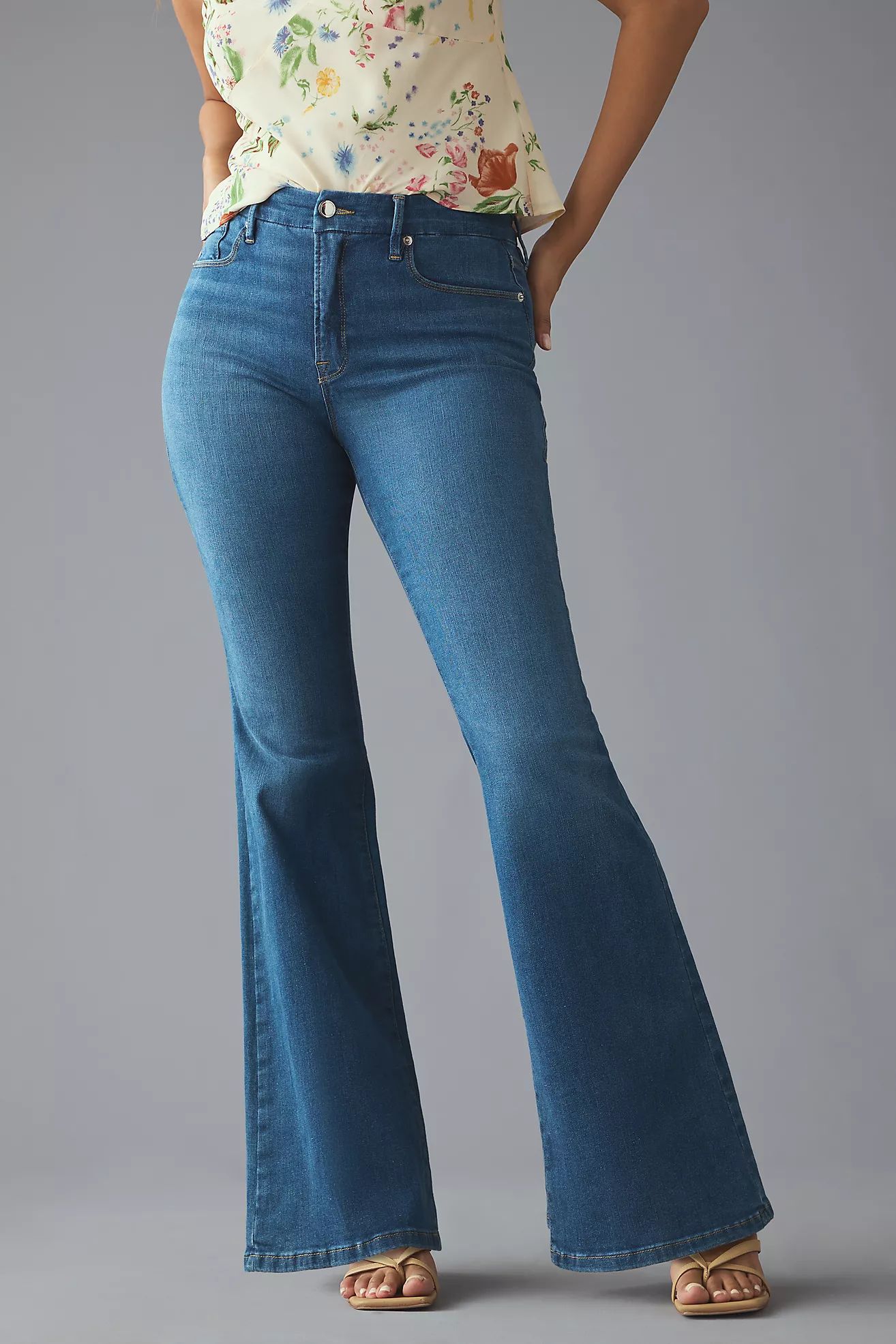 Good American Good Legs High-Rise Flare Jeans | Anthropologie (US)