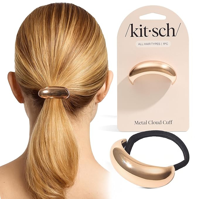 Kitsch Gold Hair Cuff - Metal Ponytail Cuff for Braids, Updos & Everyday Hairstyle | Durable & El... | Amazon (US)