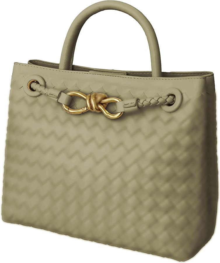 URAWOW Woven Bags for Women Bowknot Small Tote Hobo Shoulder Bags PU Leather Handwoven Woven Purs... | Amazon (US)