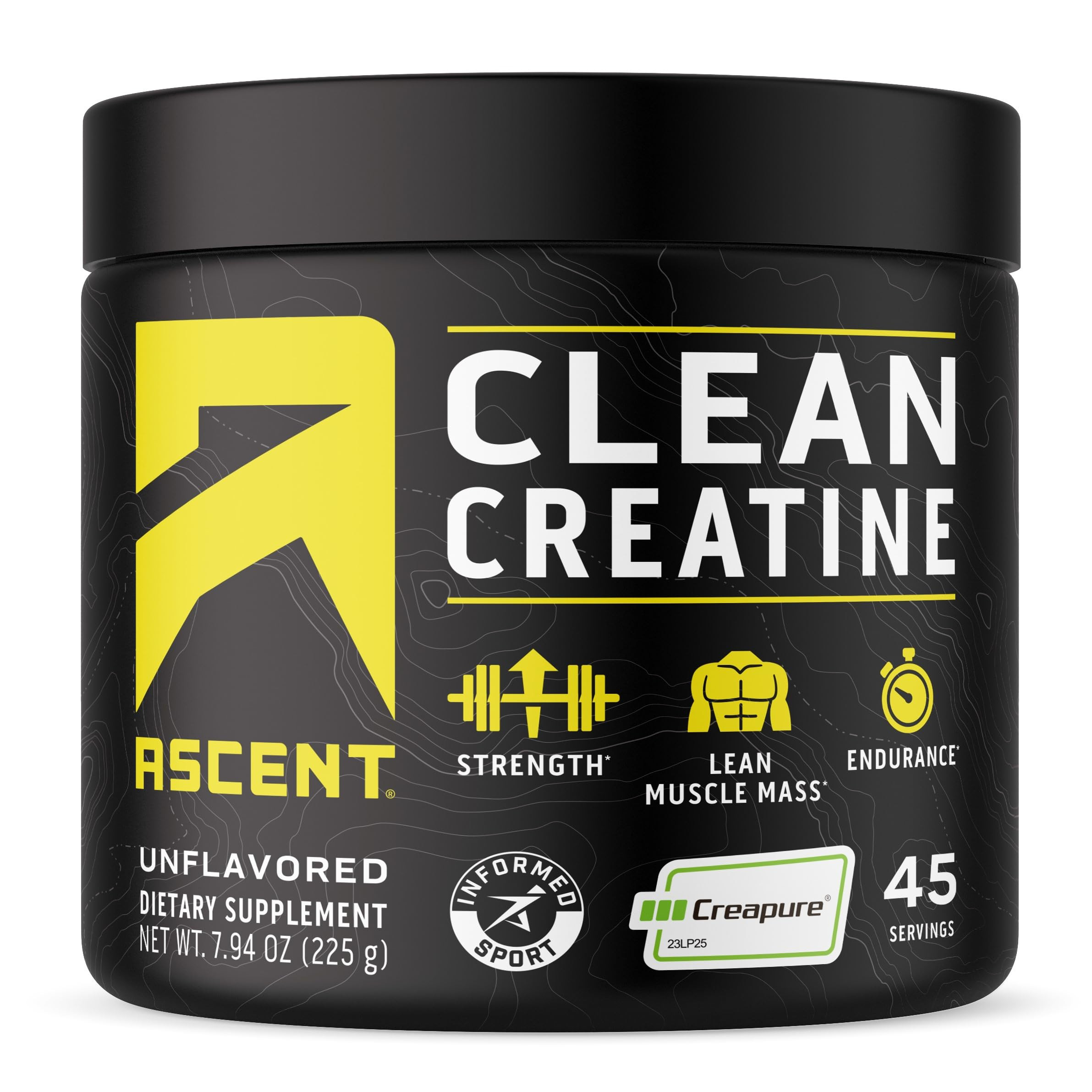 Ascent Clean Creatine Monohydrate Powder - 5G Per Serving, Creapure Supplement - Unflavored, 45 S... | Amazon (US)