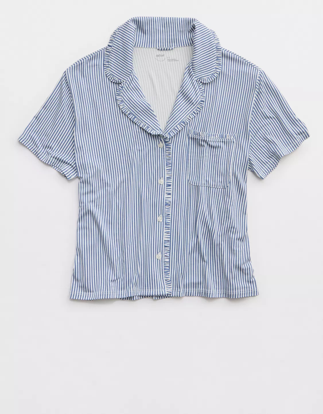 Aerie Real Soft® Ruffle Pajama Shirt | American Eagle Outfitters (US & CA)
