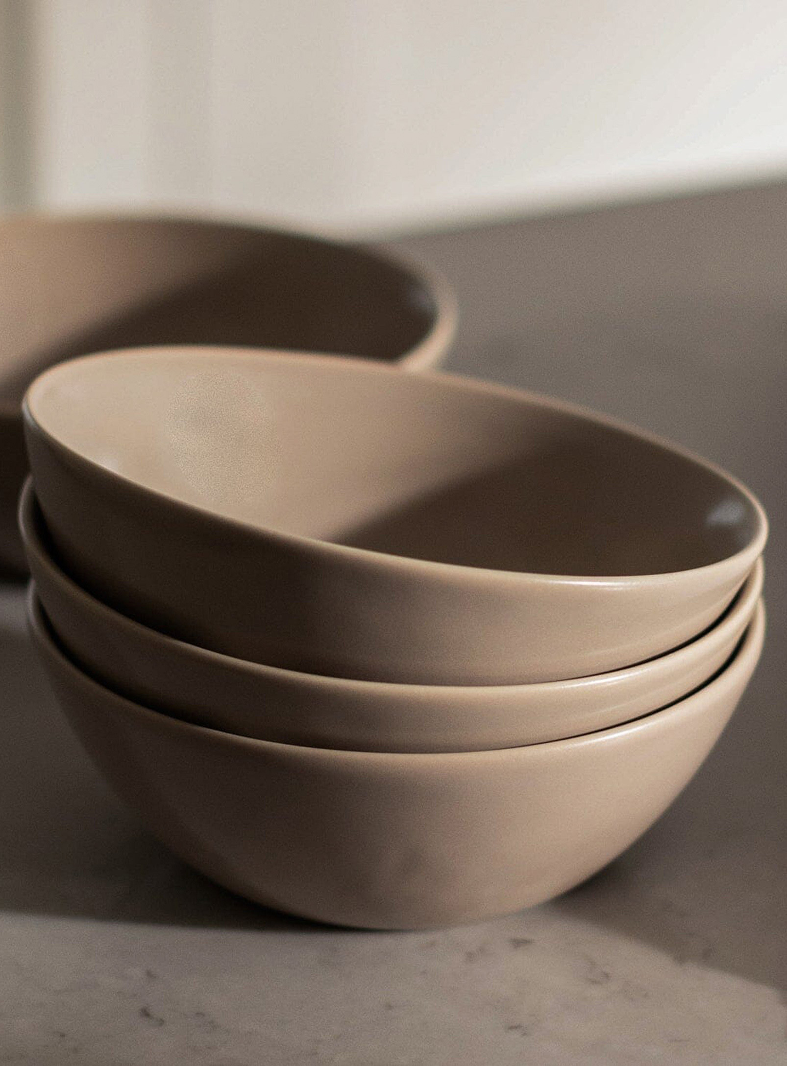 Fable - Minimalist stoneware bowls Set of 4 (Home, Brown, SET/4) | Simons