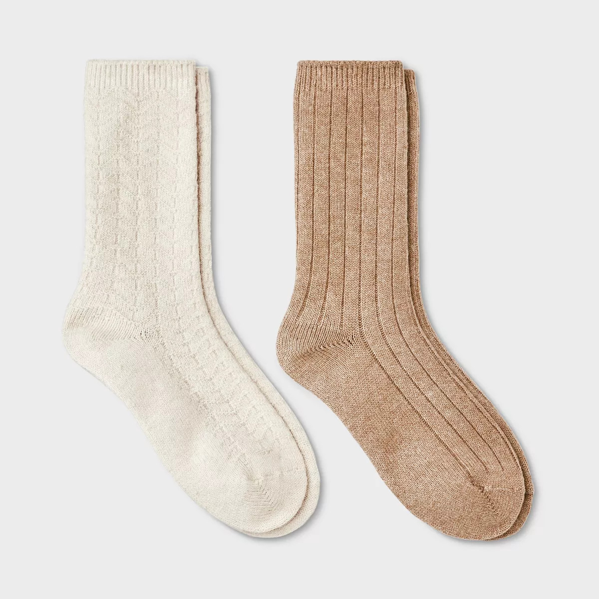 Women's Brushed Terry Lined 2pk Cozy Crew Socks - Auden™ 4-10 | Target