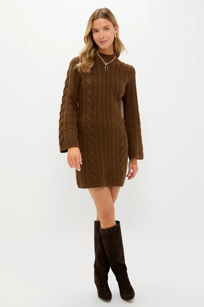 Coffee Cable Knit Lucia Mini Dress | Tuckernuck (US)