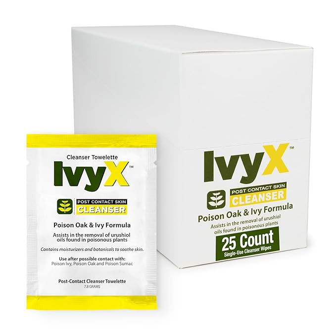 CoreTex Ivy X Post-Contact Poison Ivy Wipes - Pack of 25 Single-Use Poison Ivy Treatment Wipes to... | Amazon (US)