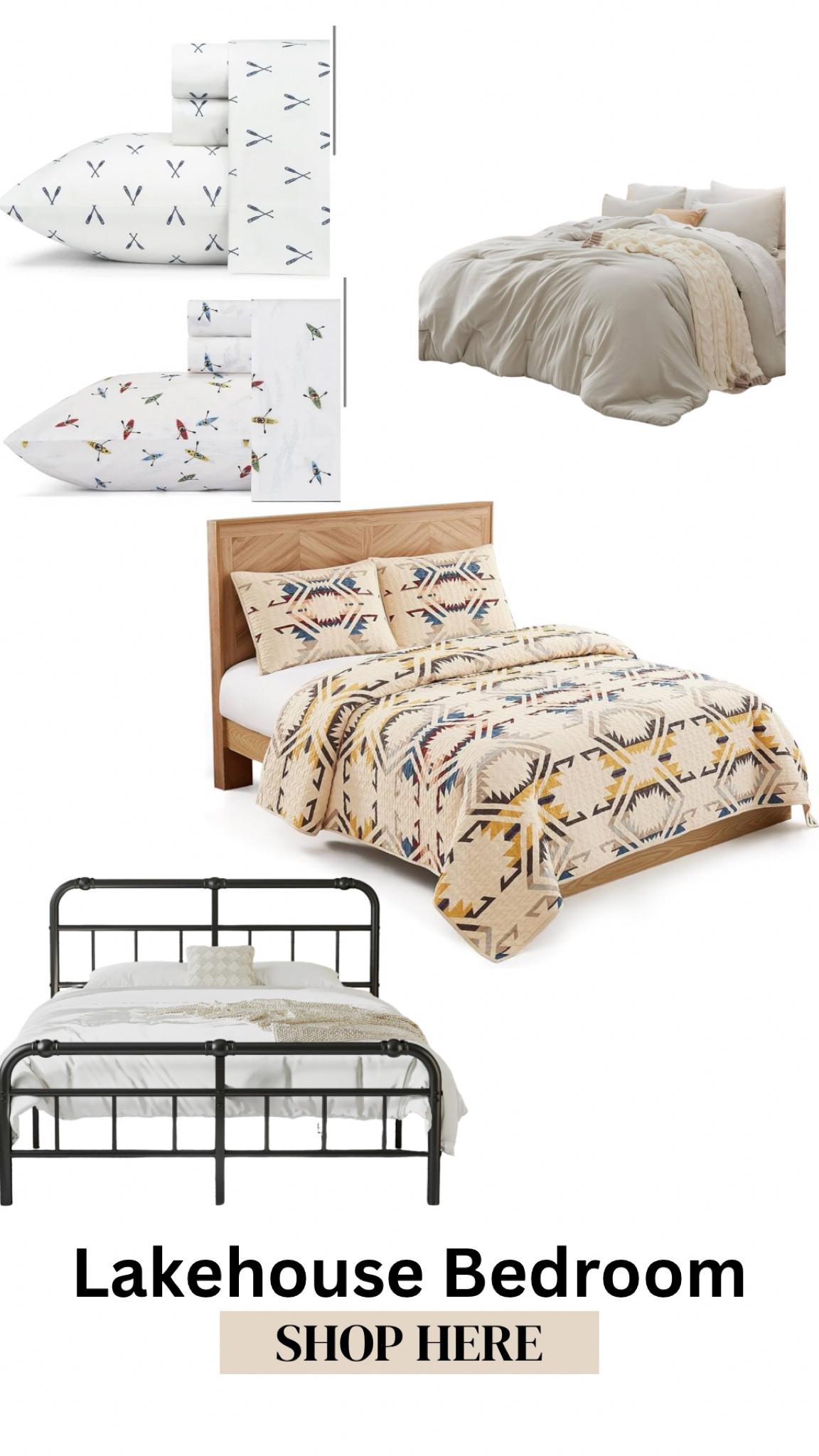New, bigger bed for the primary bedroom at the lakehouse means an excuse to outfit the new size… going a little more classic lake vibe with a Pendleton quilt ($40 off!), a less than $30 comforter (I run so cold!) and a couple sheet options with adorable oars and kayaks. This bed frame is on sale for only $169!

#LTKSummerSales #LTKHome #LTKFindsUnder100
