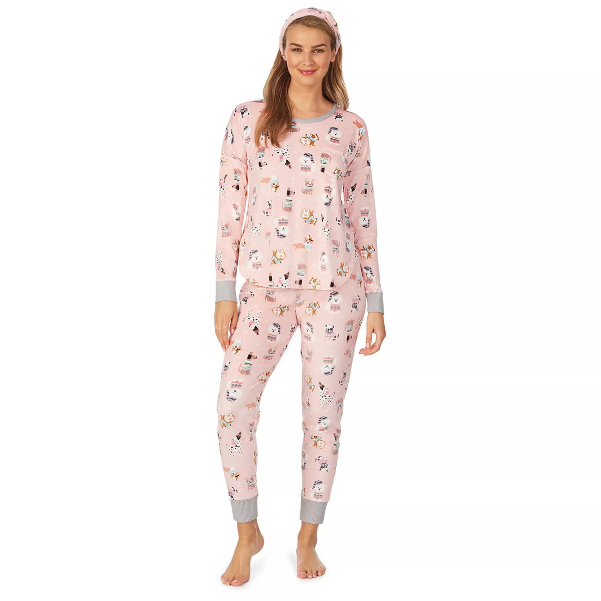 Women's & Petite Cuddl Duds® Velour Pajama Top, Pajama Pants & Headband Set | Kohl's