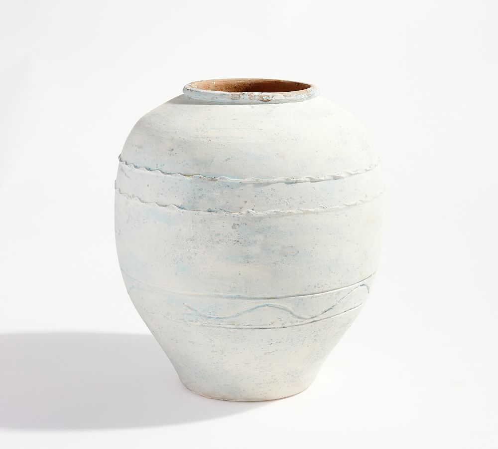 Artisan Hand Painted Terracotta Vase Collection - Blue | Pottery Barn (US)