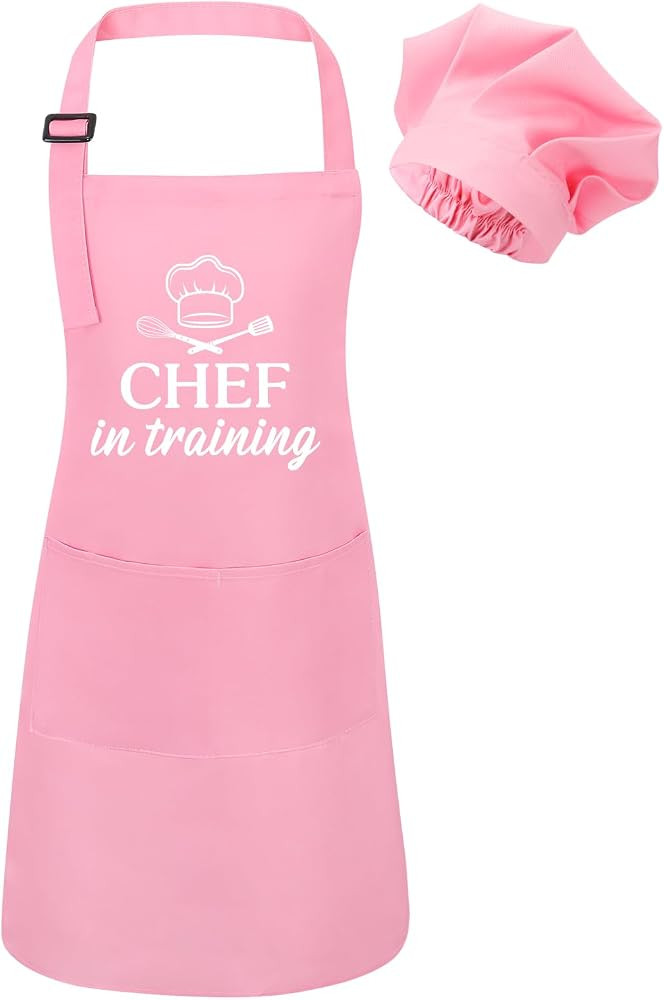 Kids Apron and Chef Hat Set, Funny Apron with 2 Pockets | Amazon (US)
